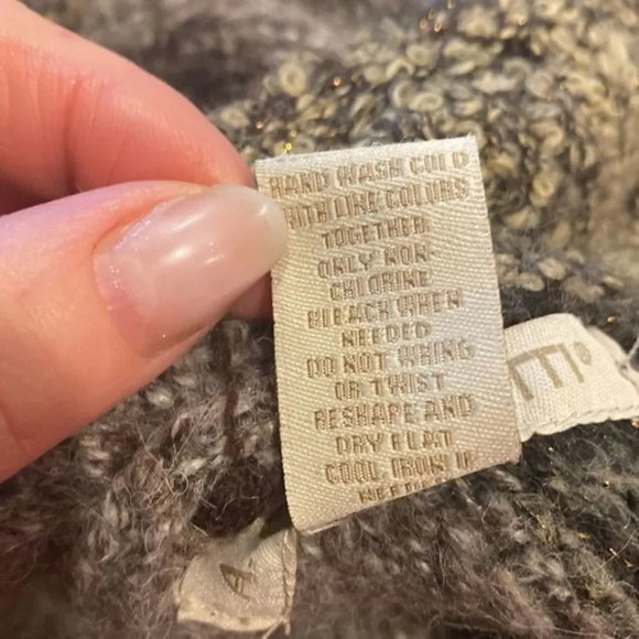 A Gianetti Open Front Cardigan Sweater Acrylic Wool Alpaca Brown Tones - Picture 8 of 9